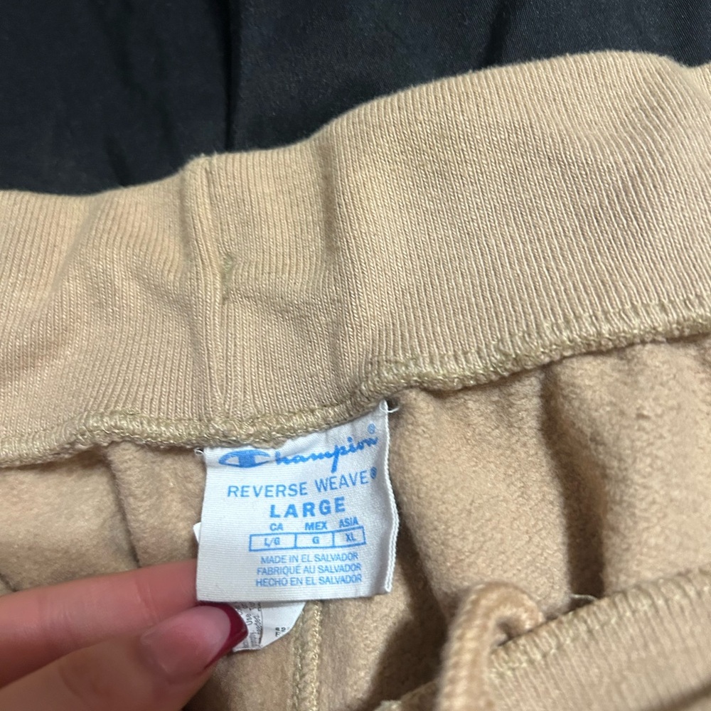 Champion Tan Fleece Shorts with Elastic Waist - Picture 3 of 5